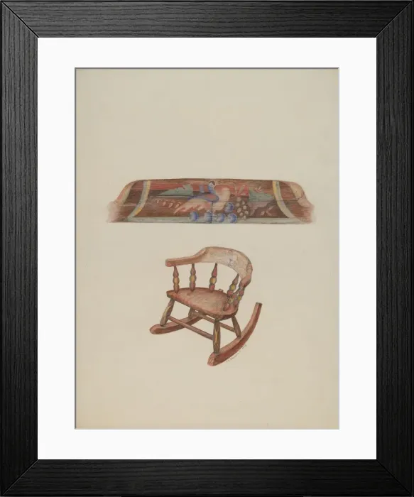 Framed Print : Childs Rocking Chair, 1938. Creator: Austin L. Davison Framed Print : Childs Rocking Chair, 1938. Creator: Austin L. Davison