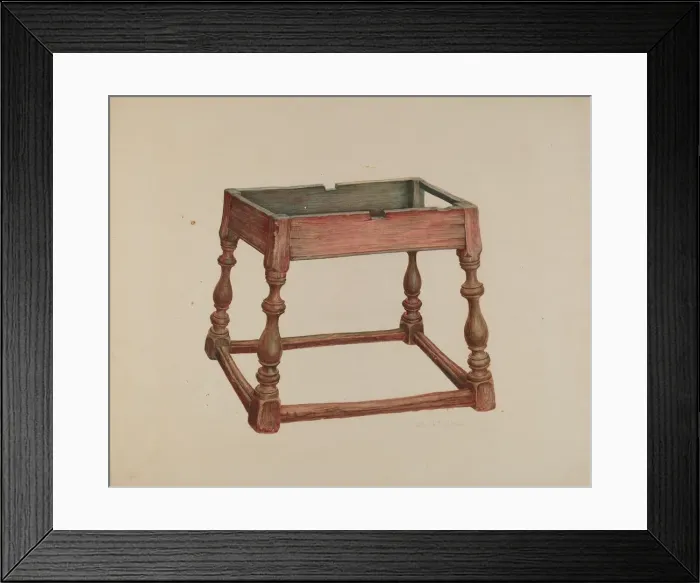 Framed Print : Tavern Table (Top Missing), 1938. Creator: Austin L. Davison Framed Print : Tavern Table (Top Missing), 1938. Creator: Austin L. Davison