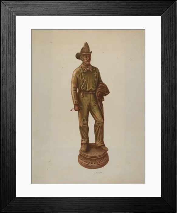 Framed Print : Plaster Cast Figurine, c. 1940. Creator: Austin L. Davison Framed Print : Plaster Cast Figurine, c. 1940. Creator: Austin L. Davison