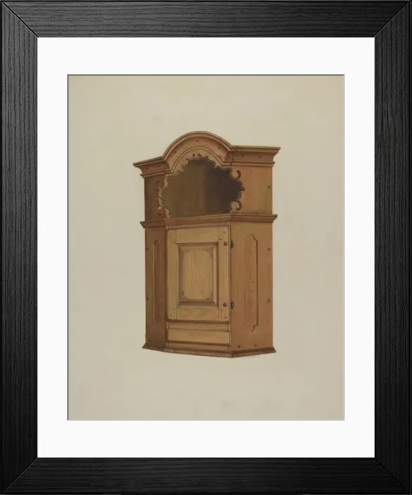 Framed Print : Pa. German Wall Corner Cupboard, 1938. Creator: Austin L. Davison Framed Print : Pa. German Wall Corner Cupboard, 1938. Creator: Austin L. Davison