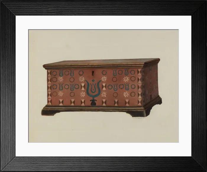Framed Print : Pa. German Chest, c. 1938. Creator: Austin L. Davison Framed Print : Pa. German Chest, c. 1938. Creator: Austin L. Davison
