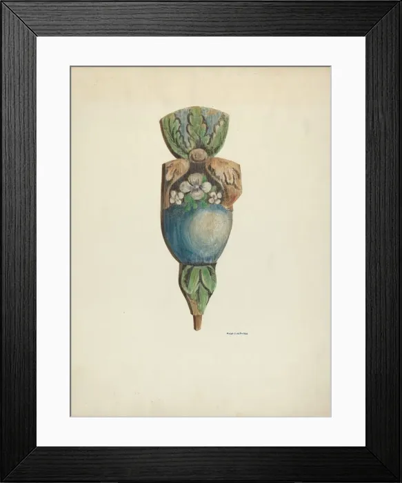 Framed Print : Finial, from Reredos, 1939. Creator: R. J. De Freitas Framed Print : Finial, from Reredos, 1939. Creator: R. J. De Freitas