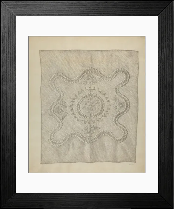 Framed Print : Stuffed Quilt, c. 1939. Creator: Sylvia DeZon Framed Print : Stuffed Quilt, c. 1939. Creator: Sylvia DeZon