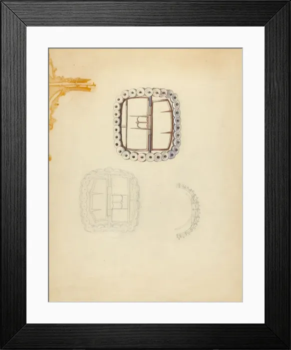 Framed Print : Shoe Buckle, c. 1940. Creator: Sylvia DeZon Framed Print : Shoe Buckle, c. 1940. Creator: Sylvia DeZon