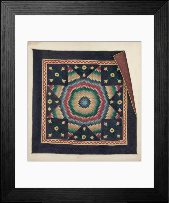 Framed Print : Star of Bethlehem Quilt, c. 1940. Creator: Sylvia DeZon Framed Print : Star of Bethlehem Quilt, c. 1940. Creator: Sylvia DeZon