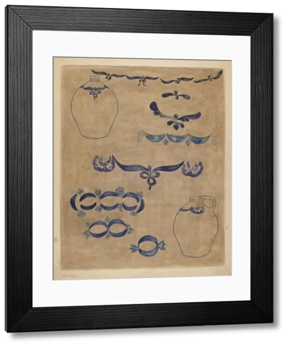 Framed Print : Jug and Decoration, 1935 / 1942. Creator: Yolande Delasser Framed Print : Jug and Decoration, 1935 / 1942. Creator: Yolande Delasser