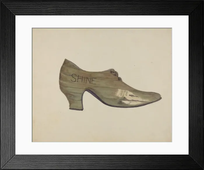 Framed Print : Shoe Shop Sign, c. 1937. Creator: Alfred Denghausen Framed Print : Shoe Shop Sign, c. 1937. Creator: Alfred Denghausen