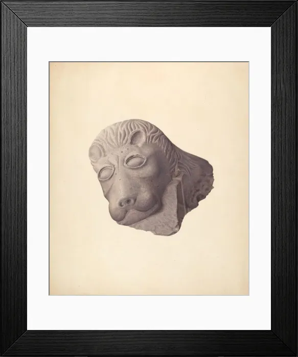 Framed Print : Lions Head (one of pair), c. 1940. Creator: Edward DiGennero Framed Print : Lions Head (one of pair), c. 1940. Creator: Edward DiGennero