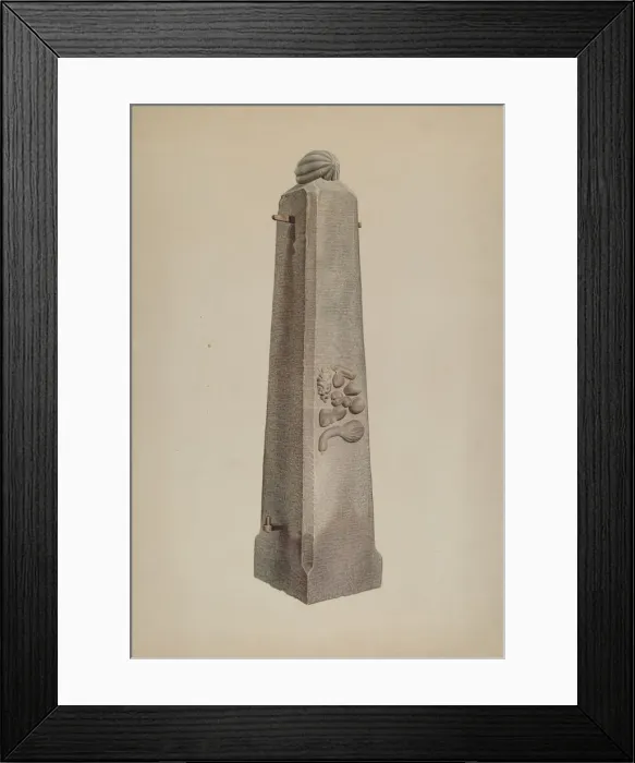 Framed Print : Gate Post, c. 1941. Creator: Edward DiGennero Framed Print : Gate Post, c. 1941. Creator: Edward DiGennero