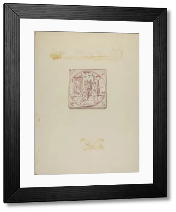 Framed Print : Fireplace Tile, c. 1936. Creator: John Dixon Framed Print : Fireplace Tile, c. 1936. Creator: John Dixon