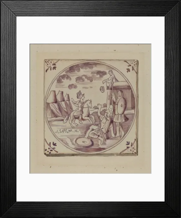 Framed Print : Fireplace Tile, c. 1936. Creator: John Dixon Framed Print : Fireplace Tile, c. 1936. Creator: John Dixon