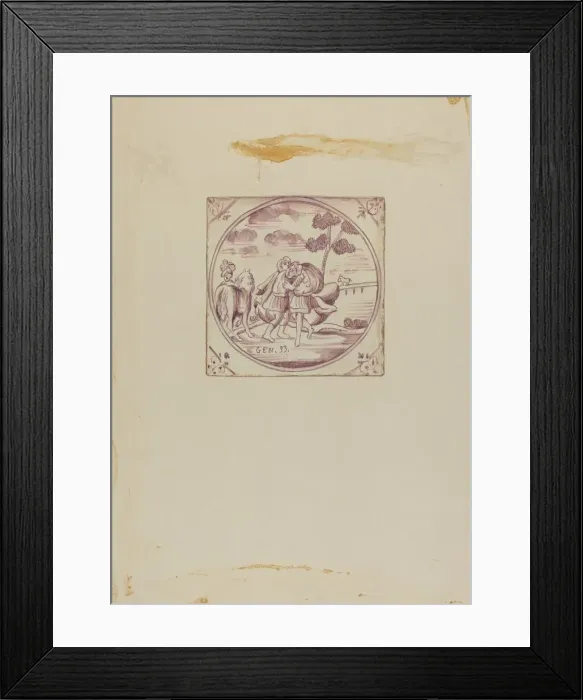 Framed Print : Fireplace Tiles, c. 1936. Creator: John Dixon