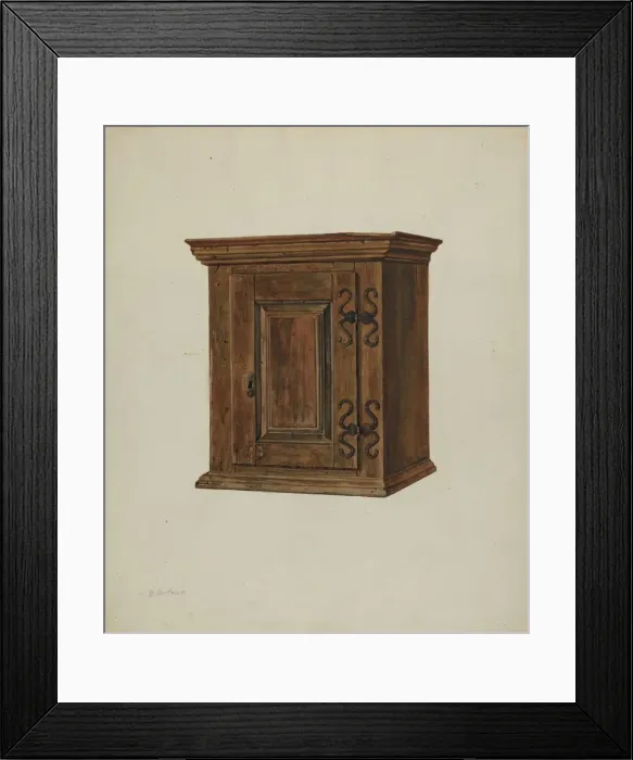 Framed Print : Pa. German Hanging Cupboard, c. 1938. Creator: David Dorfman Framed Print : Pa. German Hanging Cupboard, c. 1938. Creator: David Dorfman