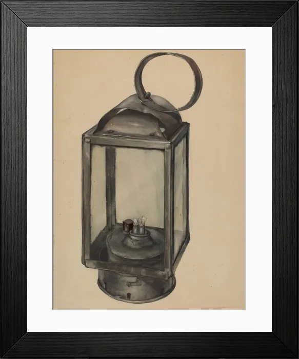 Framed Print : Lantern (Shaker), c. 1937. Creator: Adelaide Dyball