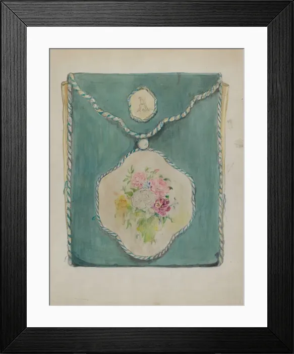 Framed Print : Handkerchief Folder, c. 1936. Creator: Cecily Edwards Framed Print : Handkerchief Folder, c. 1936. Creator: Cecily Edwards