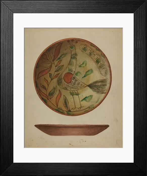 Framed Print : Pa. German Plate, 1935 / 1942. Creator: Hedwig Emanuel Framed Print : Pa. German Plate, 1935 / 1942. Creator: Hedwig Emanuel