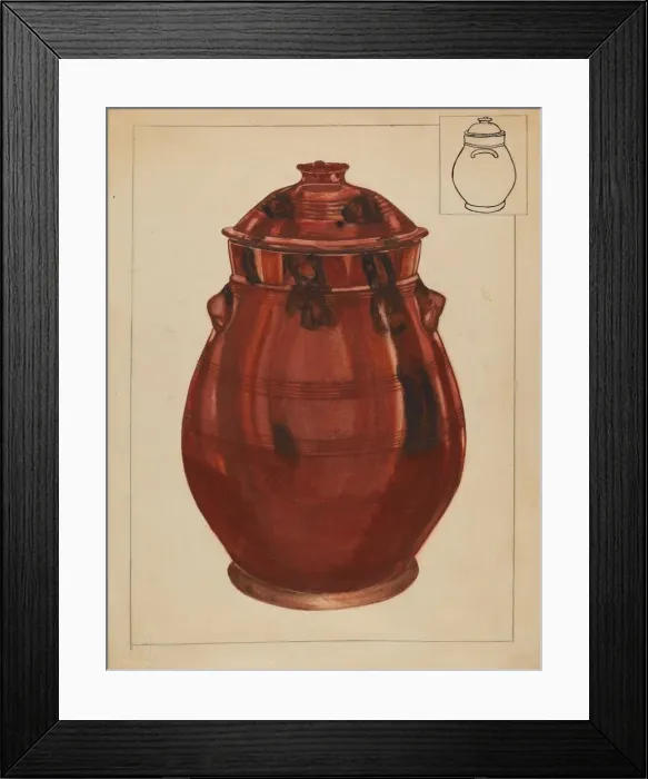 Framed Print : Jar with Cover, c. 1936. Creator: Hedwig Emanuel Framed Print : Jar with Cover, c. 1936. Creator: Hedwig Emanuel