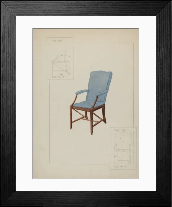 Framed Print : Chair, c. 1937. Creator: George Fairbanks Framed Print : Chair, c. 1937. Creator: George Fairbanks