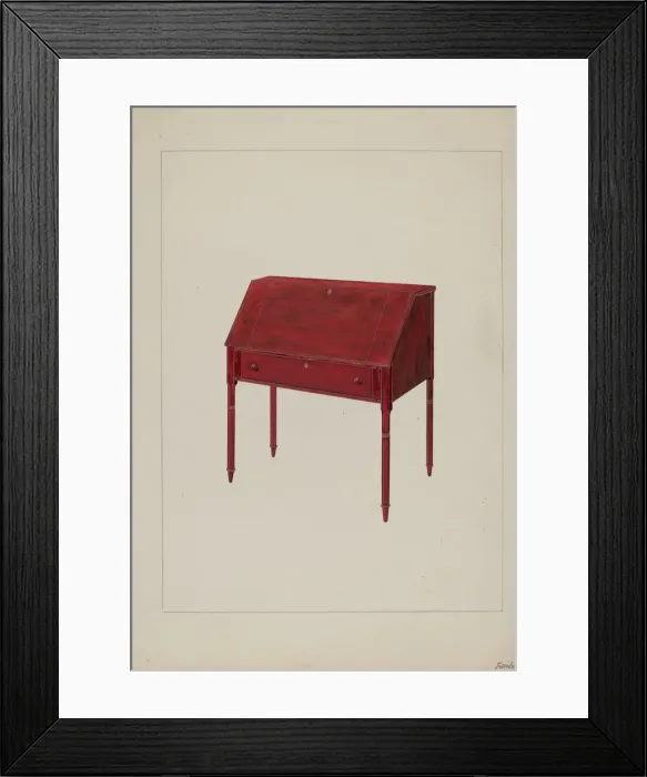Framed Print : Desk, c. 1937. Creator: George Fairbanks Framed Print : Desk, c. 1937. Creator: George Fairbanks