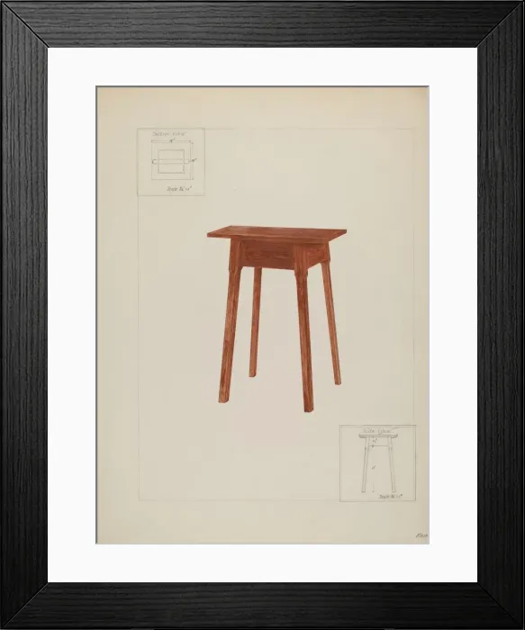 Framed Print : Table, probably 1937. Creator: George Fairbanks Framed Print : Table, probably 1937. Creator: George Fairbanks