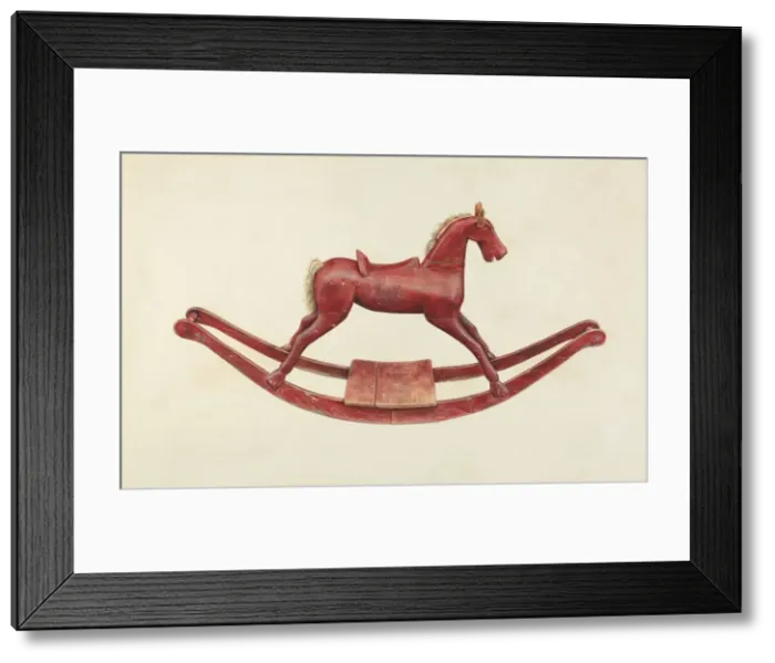 Framed Print : Rocking Horse, c. 1938. Creator: Elizabeth Fairchild Framed Print : Rocking Horse, c. 1938. Creator: Elizabeth Fairchild
