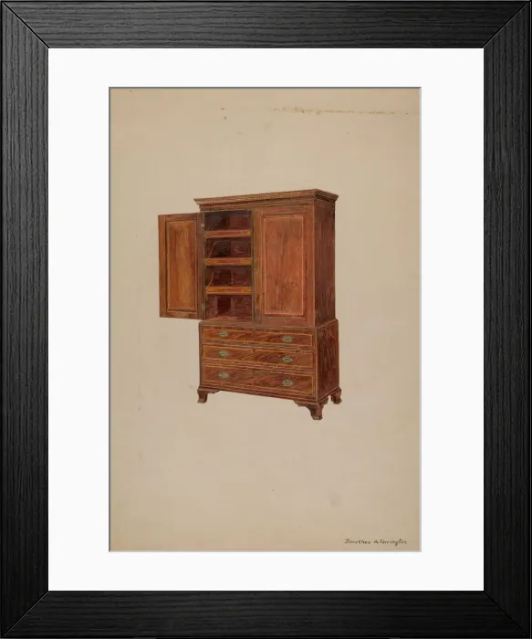 Framed Print : Linen Press, 1935 / 1942. Creator: Dorothea A. Farrington Framed Print : Linen Press, 1935 / 1942. Creator: Dorothea A. Farrington