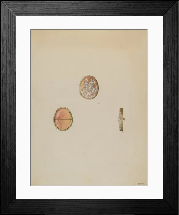 Framed Print : Cameo Brooch, c. 1936. Creator: Michael Fenga Framed Print : Cameo Brooch, c. 1936. Creator: Michael Fenga