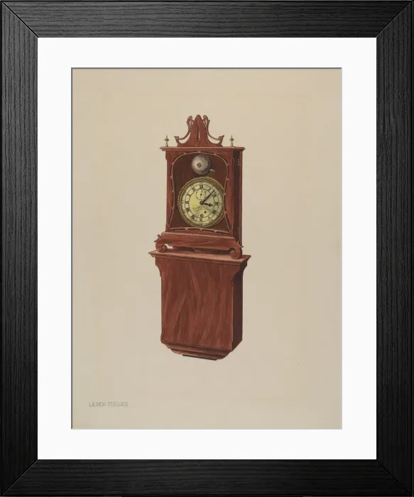 Framed Print : Wall Clock, c. 1937. Creator: Ulrich Fischer Framed Print : Wall Clock, c. 1937. Creator: Ulrich Fischer