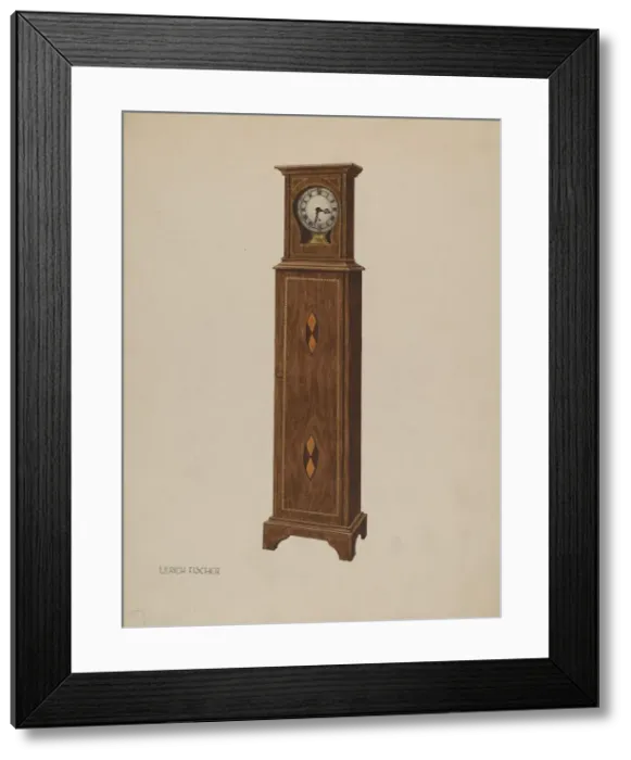 Framed Print : Shelf Clock, c. 1937. Creator: Ulrich Fischer Framed Print : Shelf Clock, c. 1937. Creator: Ulrich Fischer