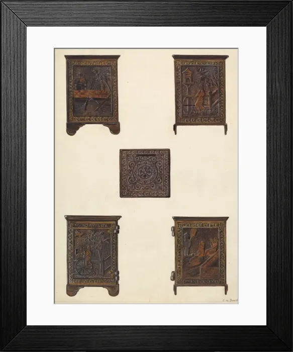 Framed Print : Young America Bank, c. 1937. Creator: Clementine Fossek Framed Print : Young America Bank, c. 1937. Creator: Clementine Fossek