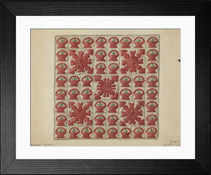 Framed Print : Applique Crib Coverlet, c. 1936. Creator: Marian Curtis Foster Framed Print : Applique Crib Coverlet, c. 1936. Creator: Marian Curtis Foster