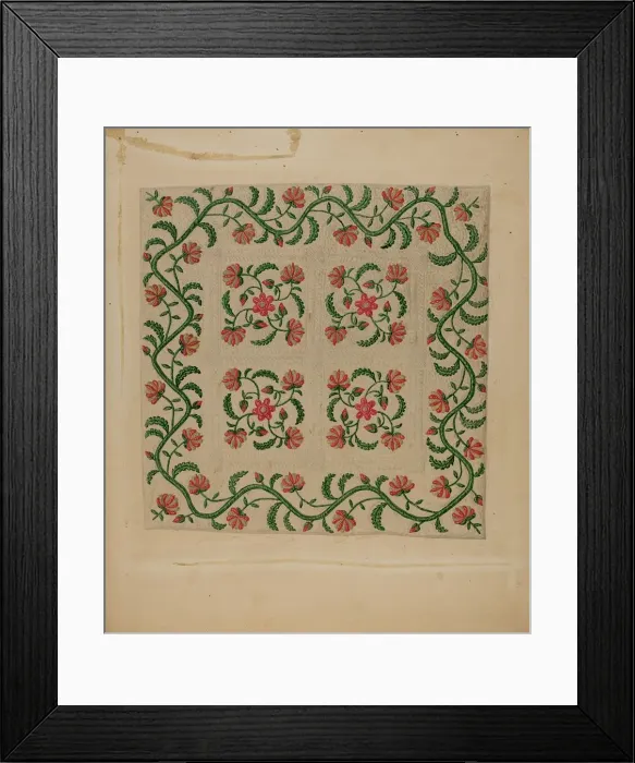 Framed Print : Quilt, c. 1938. Creator: Marian Curtis Foster Framed Print : Quilt, c. 1938. Creator: Marian Curtis Foster