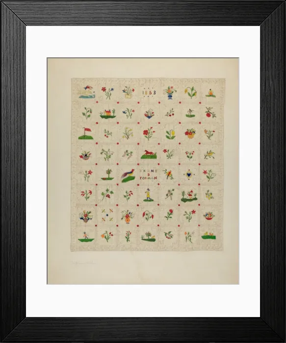Framed Print : Bedspread, c. 1940. Creator: Catherine Fowler Framed Print : Bedspread, c. 1940. Creator: Catherine Fowler