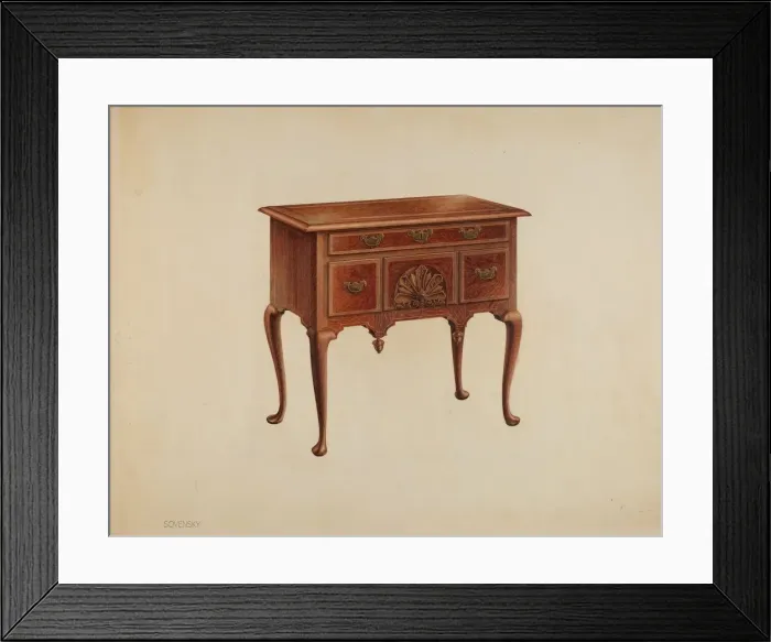 Framed Print : Lowboy, c. 1938. Creator: Eva Fox Framed Print : Lowboy, c. 1938. Creator: Eva Fox