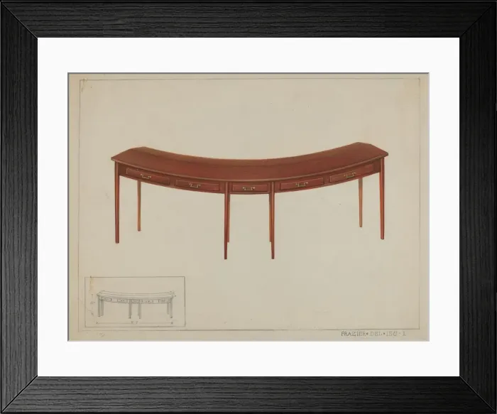 Framed Print : Circular Desk, c. 1936. Creator: Cornelius Frazier Framed Print : Circular Desk, c. 1936. Creator: Cornelius Frazier