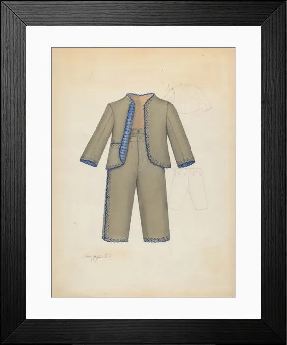 Framed Print : Boys Suit, c. 1937. Creator: Sara Garfinkel Framed Print : Boys Suit, c. 1937. Creator: Sara Garfinkel