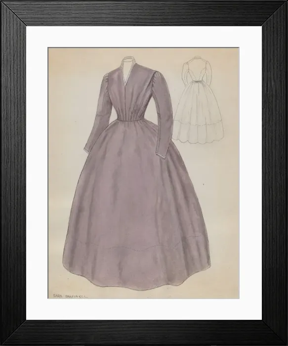 Framed Print : Quaker Dress, c. 1936. Creator: Sara Garfinkel Framed Print : Quaker Dress, c. 1936. Creator: Sara Garfinkel
