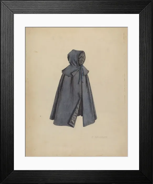 Framed Print : Shaker Dolls Cloak, c. 1939. Creator: Eleanor Gausser Framed Print : Shaker Dolls Cloak, c. 1939. Creator: Eleanor Gausser