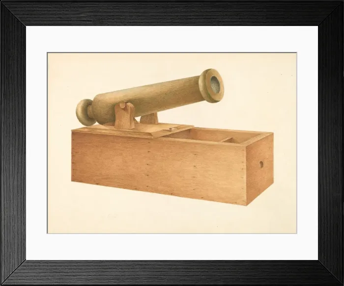 Framed Print : Cannon-shaped Ballot Box, c. 1941. Creator: Joseph Ficcadenti Framed Print : Cannon-shaped Ballot Box, c. 1941. Creator: Joseph Ficcadenti