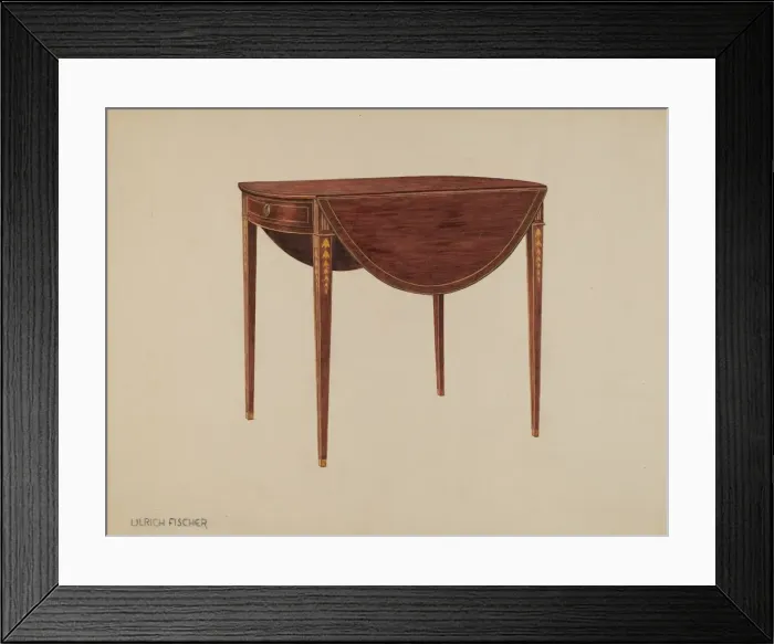Framed Print : Pembroke Table, c. 1937. Creator: Ulrich Fischer Framed Print : Pembroke Table, c. 1937. Creator: Ulrich Fischer