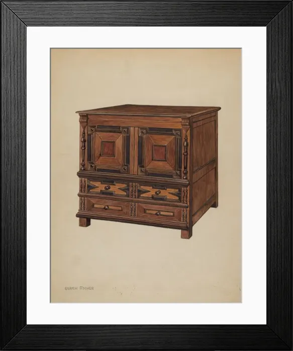 Framed Print : Chest with Drawers, c. 1937. Creator: Ulrich Fischer Framed Print : Chest with Drawers, c. 1937. Creator: Ulrich Fischer