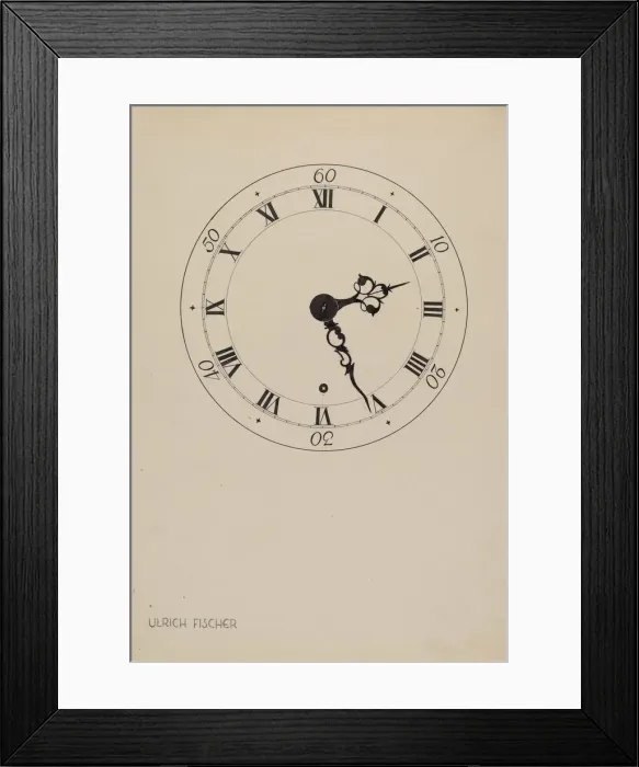 Framed Print : Shelf Clock, c. 1937. Creator: Ulrich Fischer Framed Print : Shelf Clock, c. 1937. Creator: Ulrich Fischer