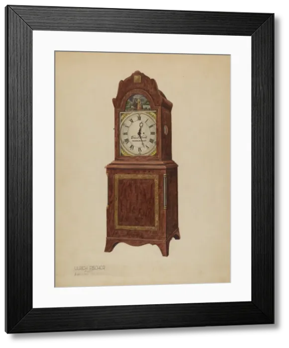 Framed Print : Mantel Clock, c. 1937. Creator: Ulrich Fischer Framed Print : Mantel Clock, c. 1937. Creator: Ulrich Fischer