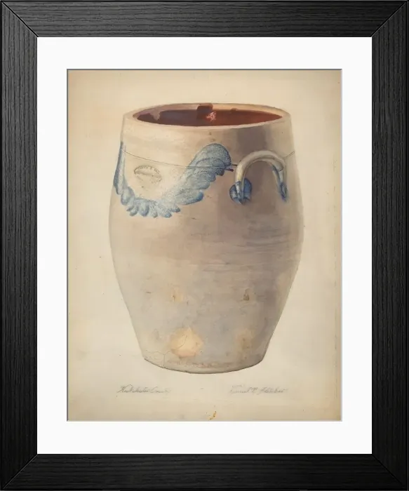 Framed Print : Stoneware Jug, 1935 / 1942. Creator: Daniel Fletcher Framed Print : Stoneware Jug, 1935 / 1942. Creator: Daniel Fletcher