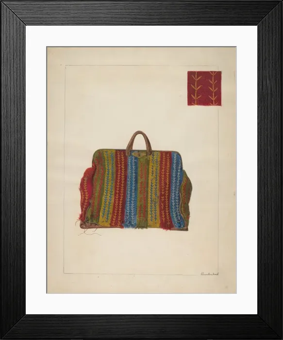 Framed Print : Carpet Bag, 1935 / 1942. Creator: Clementine Fossek Framed Print : Carpet Bag, 1935 / 1942. Creator: Clementine Fossek