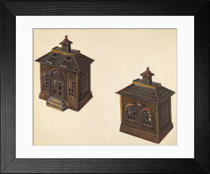 Framed Print : State Bank #2, c. 1939. Creator: Clementine Fossek Framed Print : State Bank #2, c. 1939. Creator: Clementine Fossek
