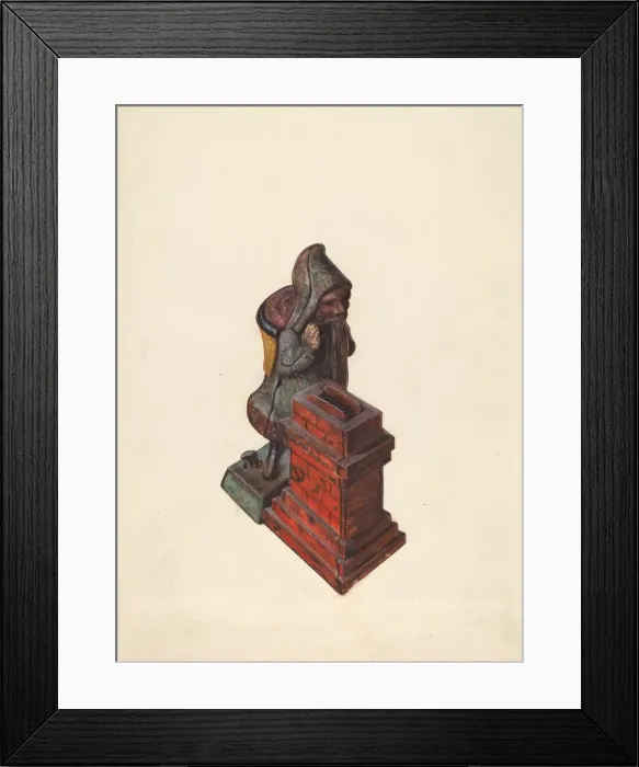 Framed Print : Toy Bank: Santa Claus, c. 1937. Creator: Clementine Fossek Framed Print : Toy Bank: Santa Claus, c. 1937. Creator: Clementine Fossek