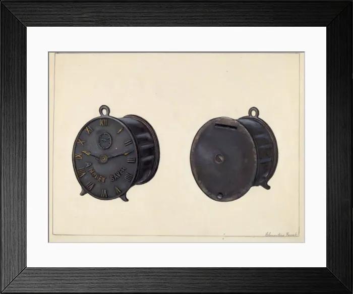 Framed Print : A Money Saver Coin Bank, 1935 / 1942. Creator: Clementine Fossek Framed Print : A Money Saver Coin Bank, 1935 / 1942. Creator: Clementine Fossek