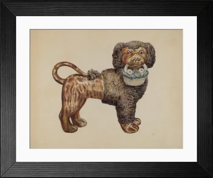 Framed Print : Ceramic Dog, c. 1936. Creator: Marian Curtis Foster Framed Print : Ceramic Dog, c. 1936. Creator: Marian Curtis Foster