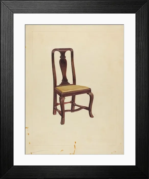Framed Print : Side Chair, c. 1940. Creator: Marian Curtis Foster Framed Print : Side Chair, c. 1940. Creator: Marian Curtis Foster